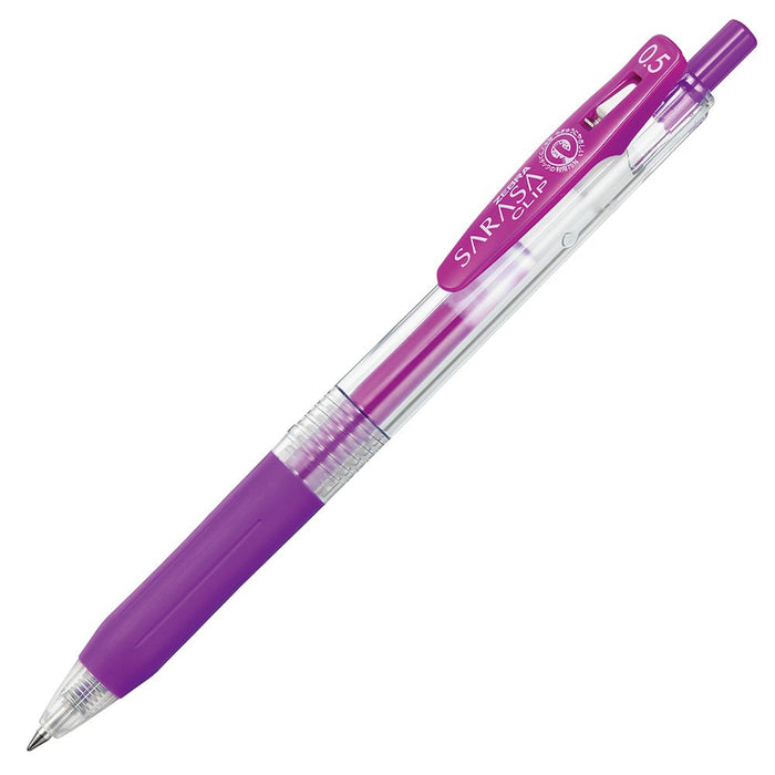 Zebra Sarasa Clip Gel Ballpoint Pen 0.5mm Pack of 10 Purple Ink