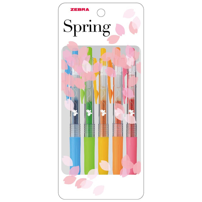 Zebra 5-Color Set Sarasa Clip 0.5mm Gel Ballpoint Pen Butterfly Series