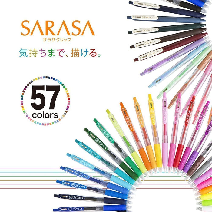 Zebra Sarasa 夾子 5 色中性原子筆套裝 0.5 毫米附保護套 JJ15-5C-7A