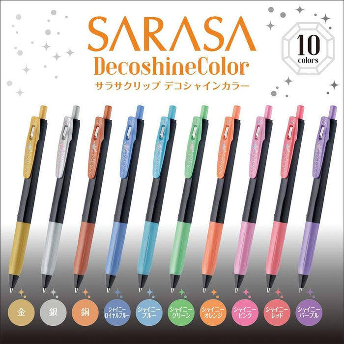 Zebra Sarasa Clip Gel Ballpoint Pen 0.5mm Deco Shine 10 Color Set