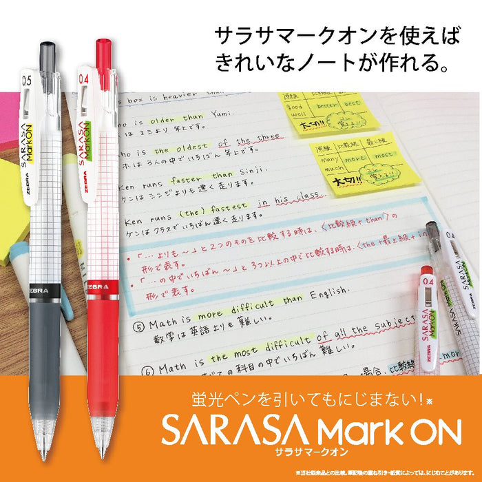 Zebra Sarasa Markon Gel Ballpoint Pen 0.4mm Red Ink Pack of 10