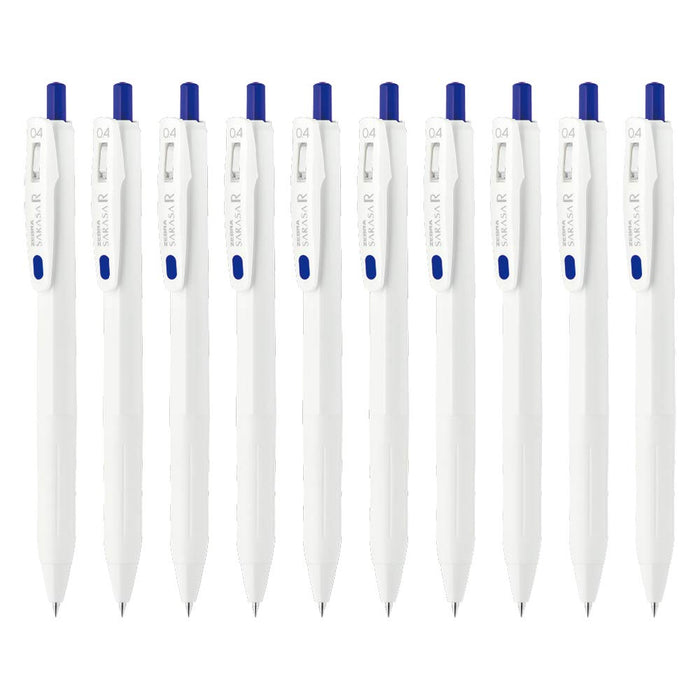 Zebra 10-Piece Set Sarasa R 0.4mm Blue Gel Ballpoint Pen B-Jjs29-R1