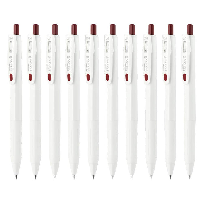 Zebra Sarasa R 10-Pack of 0.4mm Gel Ballpoint Pens in Red-Black Color