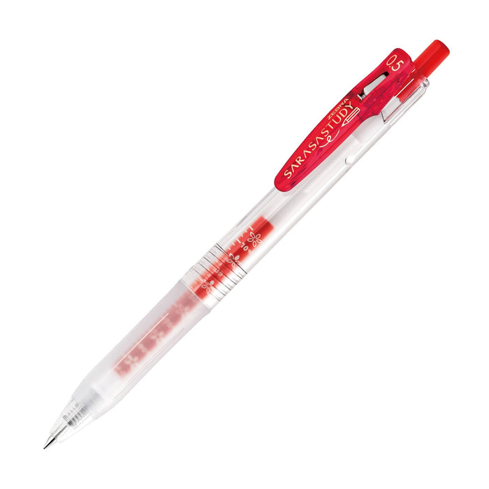 Zebra Sarasa Study Gel Ballpoint Pens 0.5mm Red Pack of 10