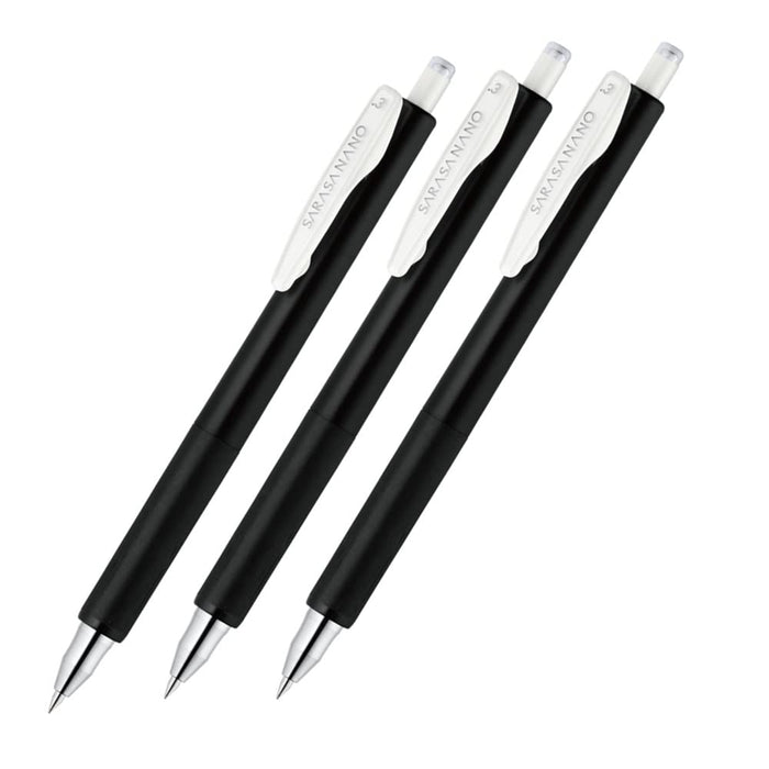 Zebra Sarasanano Gel Ballpoint Pen 0.3mm Black Pack of 3