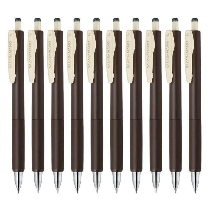 Zebra Sarasanano Gel Ballpoint Pen 0.3mm Brown Gray 10-Pack