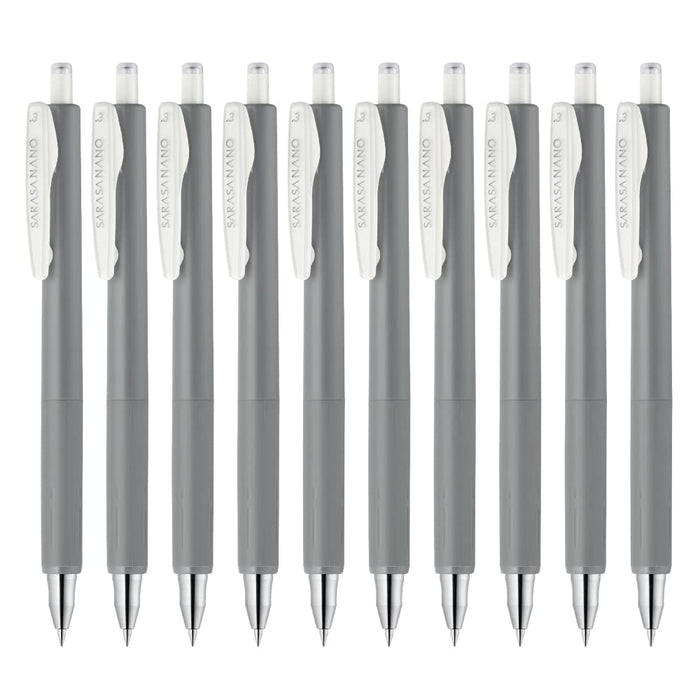 Zebra Sarasanano Gel Ballpoint Pen Set Gray 0.3mm Pack of 10