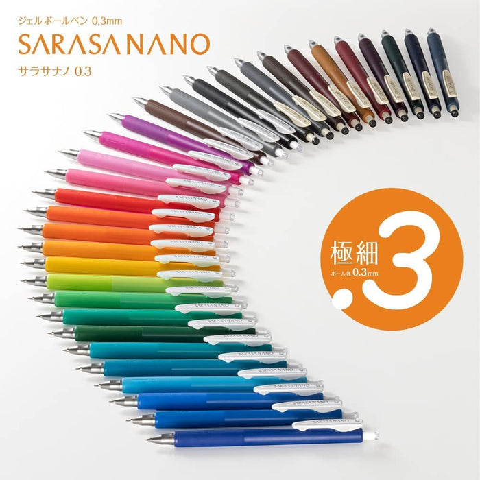 Zebra Sarasanano Gel Ballpoint Pen 0.3mm Green Ink Pack of 10