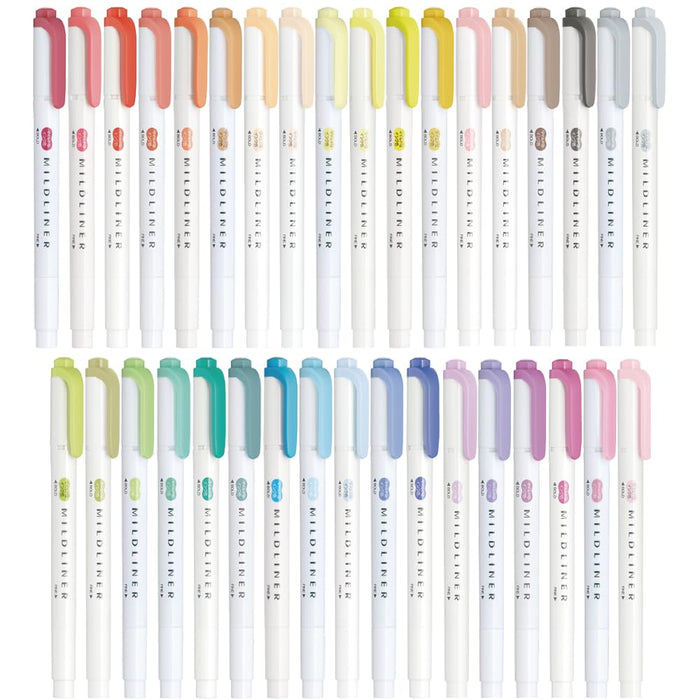 Zebra Mild Liner Highlighters Set of 35 Assorted Colors Wkt7-All35-Az Model