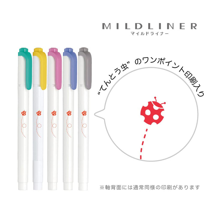 Zebra Mild Liner 5 色荧光笔套装 Ladybug B Wkt5-5C-3B