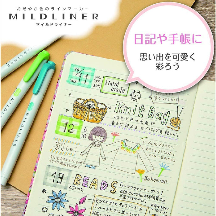 Zebra Mildliner 螢光筆套裝 灰粉色 10 件裝 - B-WKT7-MDP Zebra