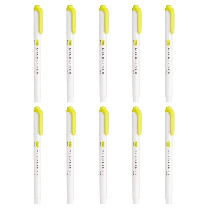 Zebra Mild Liner Lemon Yellow Highlighter 10-Piece Pack - B-WKT7-MLY