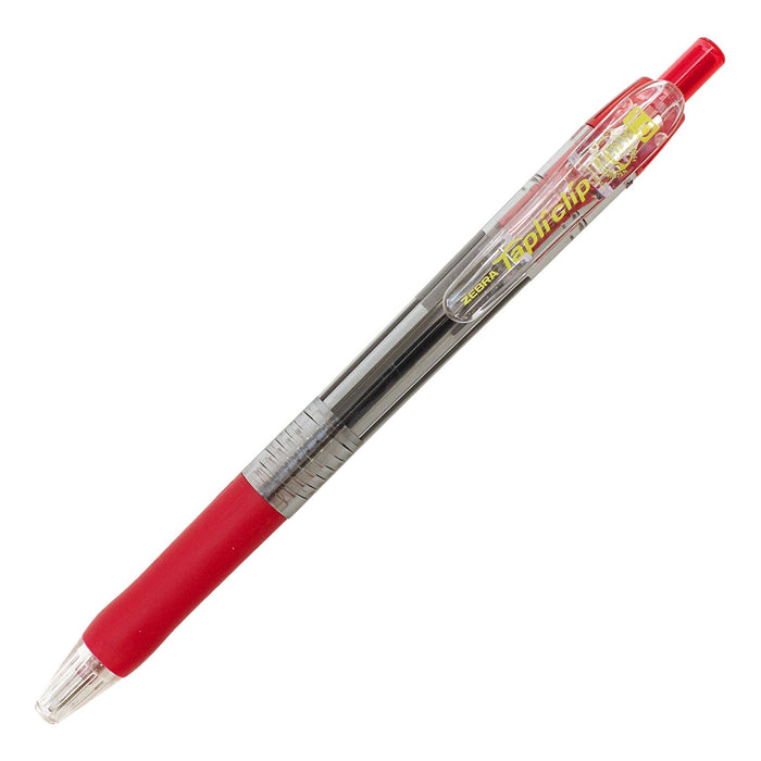 Zebra Knock-Type 1.0mm Red Tape Clip Ballpoint Pen