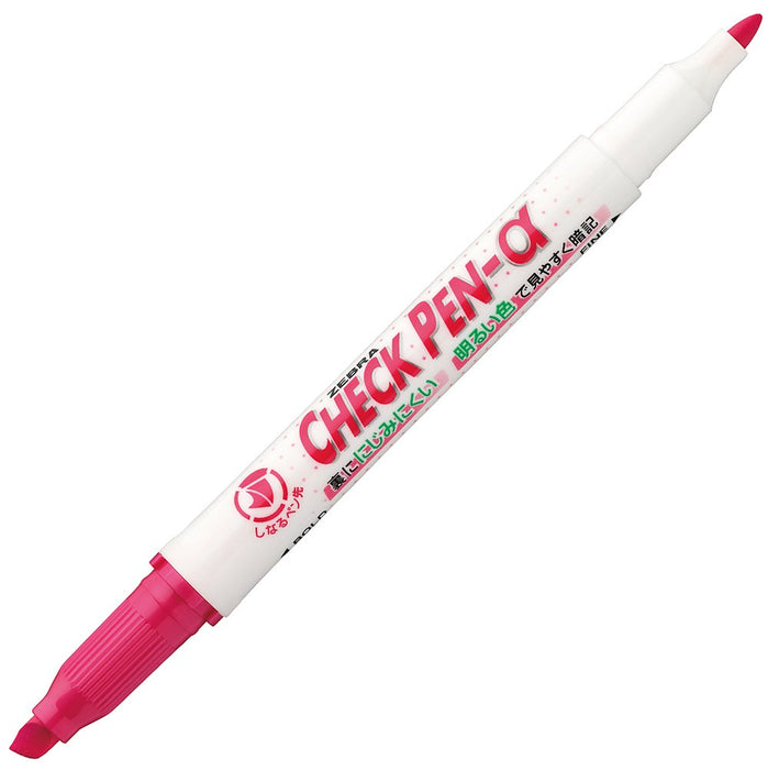 Zebra Alpha Pink Memorization Check Pen Pack of 10 - B-Wyt20-P