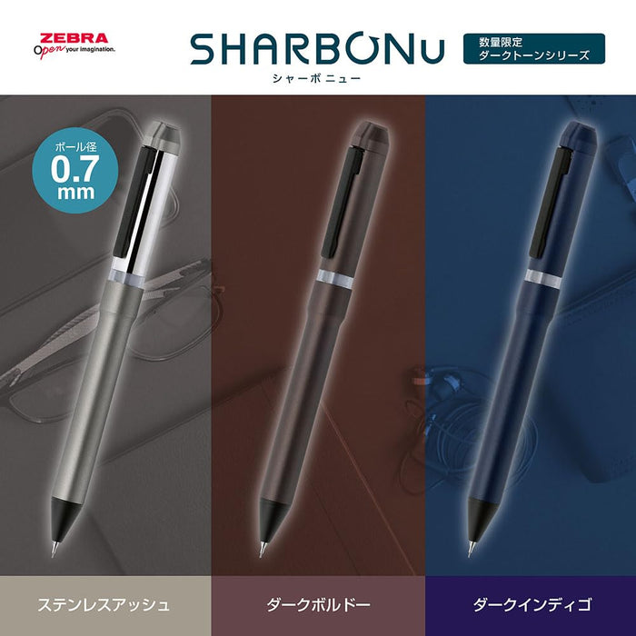 Zebra Dark Tone Series Multi-Function Pen Shabo Nu 0.5mm in Stainless Black