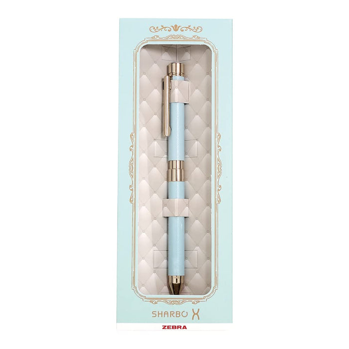 Zebra Shabo X SL6 Pale Blue Multi-Function Pen and Leather Gift Set with Refill