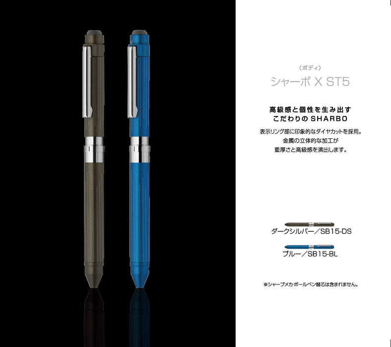 Zebra Shabo X ST5 Multi-Function Blue Pen SB15-BL - Functional Elegance by Zebra