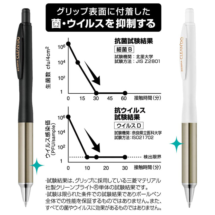 Zebra 抗菌圆珠笔 0.7 毫米 黑色墨水油性清洁母鹿 1 支