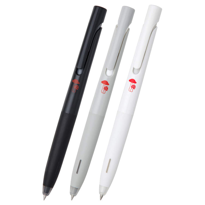 Zebra Set of 3 Oil-Based Ballpoint Pen 0.5 Blen Black Ink Mushroom Pattern