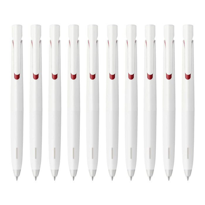 Zebra Bren 0.7 Oil-Based Ballpoint Pen White Barrel Red Ink Pack of 10