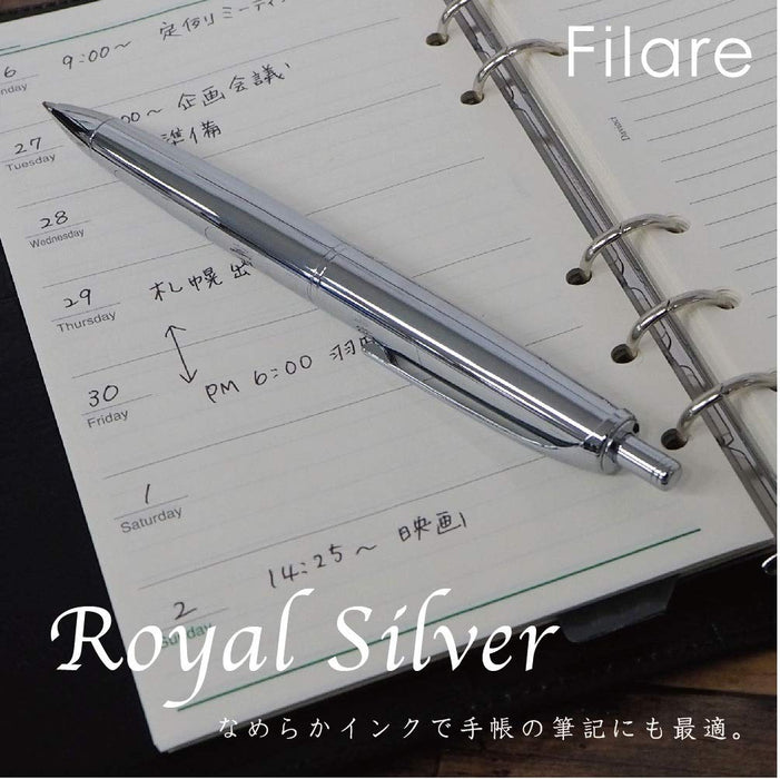 Zebra Filere Retractable 0.7 Oil-Based Ballpoint Pen in Royal Silver Limited Edition