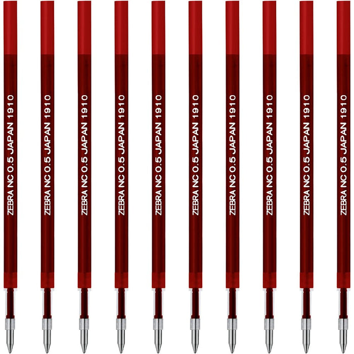 Zebra Red Ballpoint Pen Refill Oil-Based NC-0.5 Lead 10 Pieces B-Rnc5-R Zebra