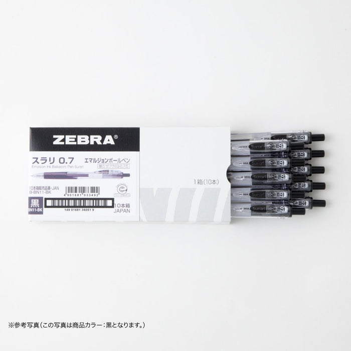 Zebra Red Ballpoint Pen 0.7mm Oil-Based Ink 10 Pack - Zebra B-Bn11-R