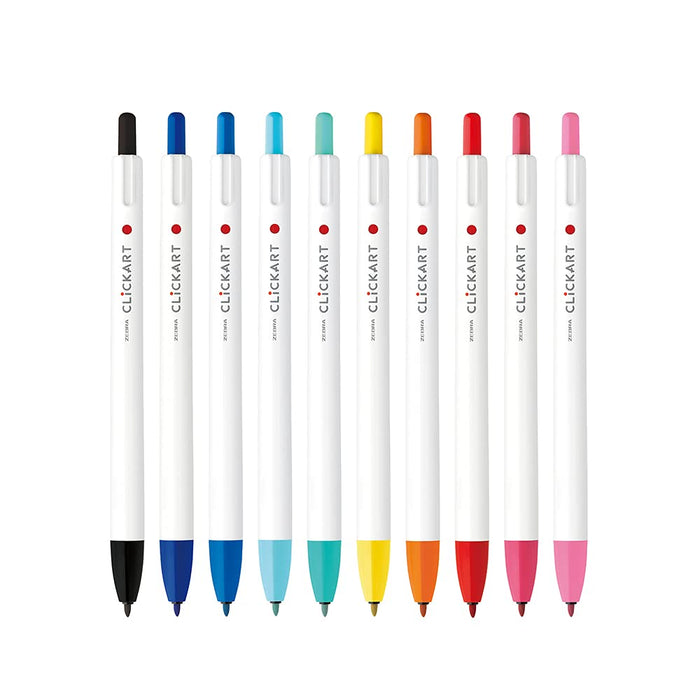 Zebra 10-Color Clickart - Water-Based Pen Wyss22-10C