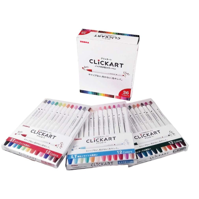 Zebra Clickart 36 Color Set Water-Based Pen Model Wyss22-36C