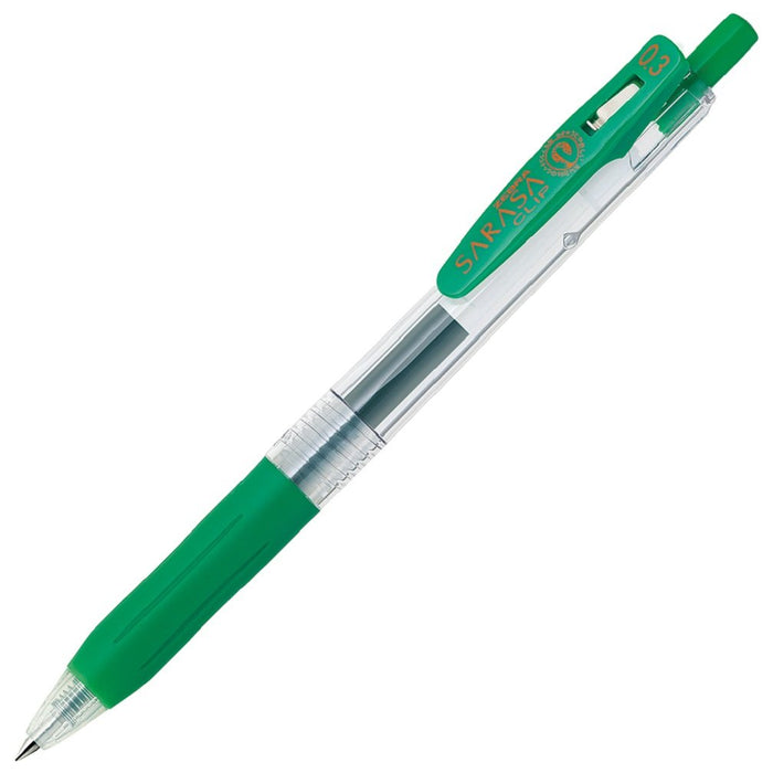 Zebra Sarasa Clip 0.3 Gel Ballpoint Pen 10-Pack Green - B-Jjh15-G