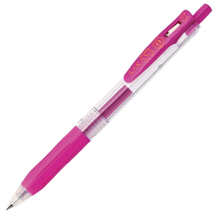 Zebra Sarasa Clip 0.3 Gel Ballpoint Pen Magenta Pack of 10