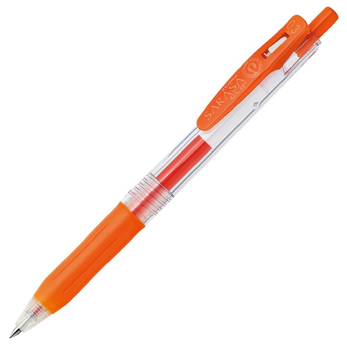 Zebra Sarasa Clip Gel Ballpoint Pen 0.3mm Red Orange Pack of 10