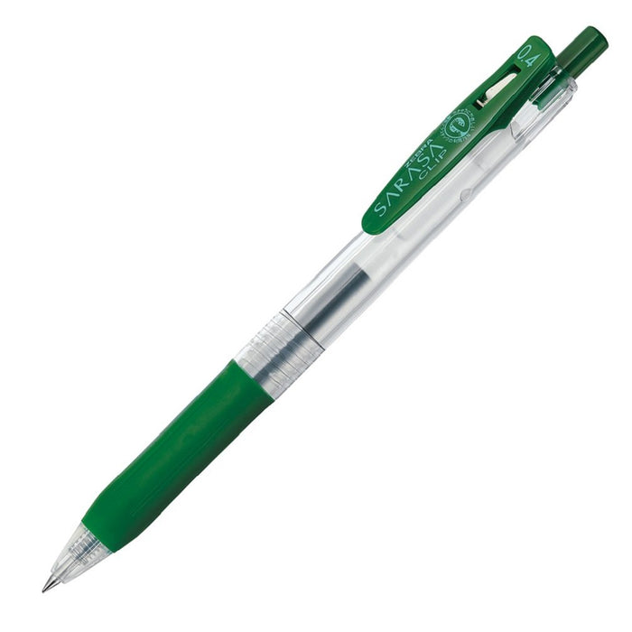 Zebra Sarasa Clip 0.4 Viridian Gel Ballpoint Pen Pack of 10 B-Jjs15-Vir