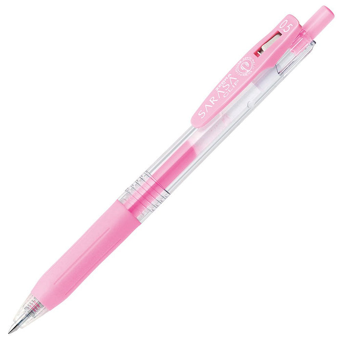 Zebra Sarasa Clip 0.5 Gel Ballpoint Pens in Milk Pink Pack of 10