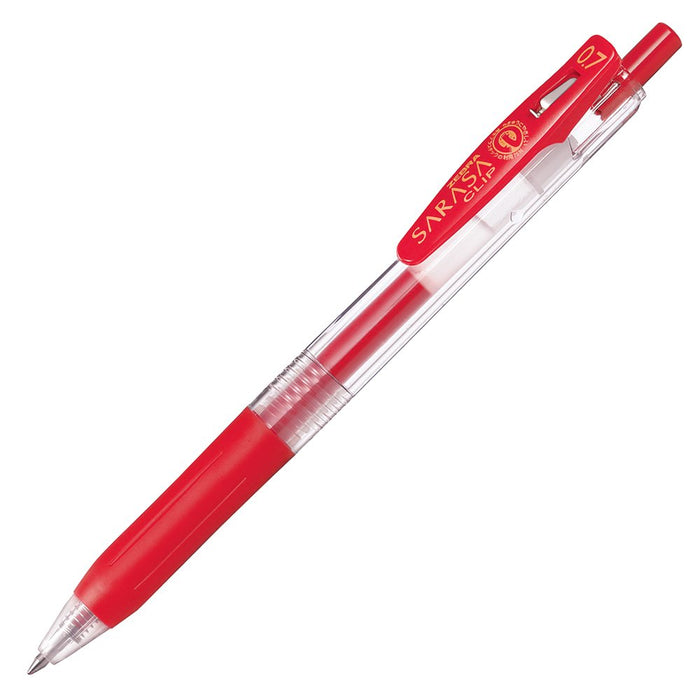 Zebra Sarasa Clip Gel Ballpoint Pen 0.7 Pack of 10 Red Ink