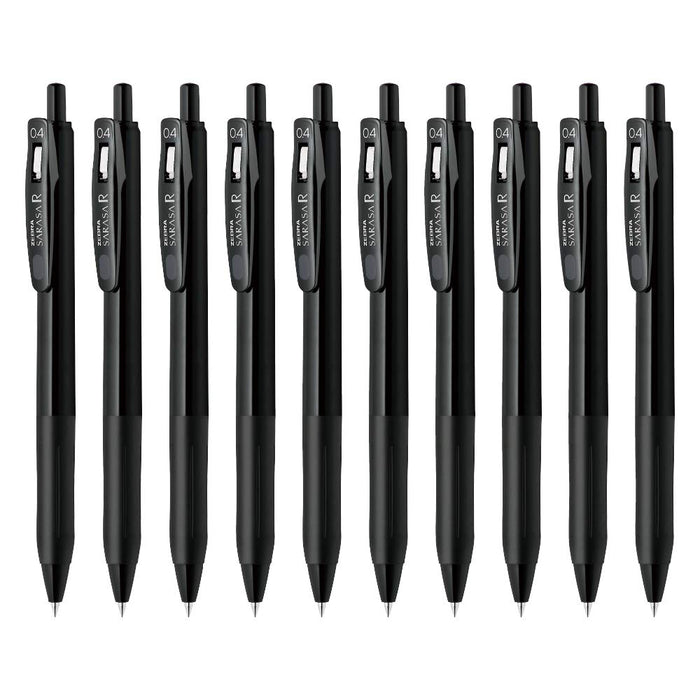 Zebra Sarasa R Gel Ballpoint Pen 0.4mm Black 10-Pack