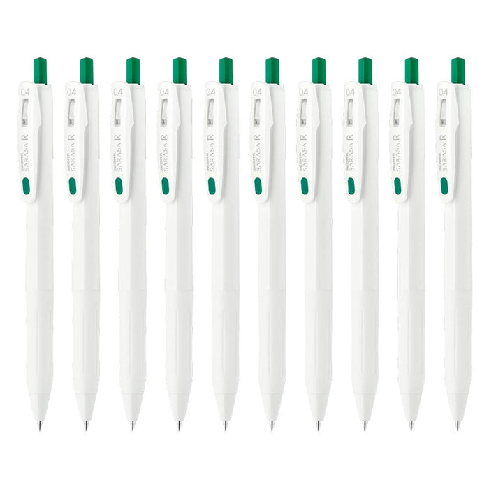 Zebra Sarasa R Green Gel Ballpoint Pen - 0.4Mm - Pack of 10