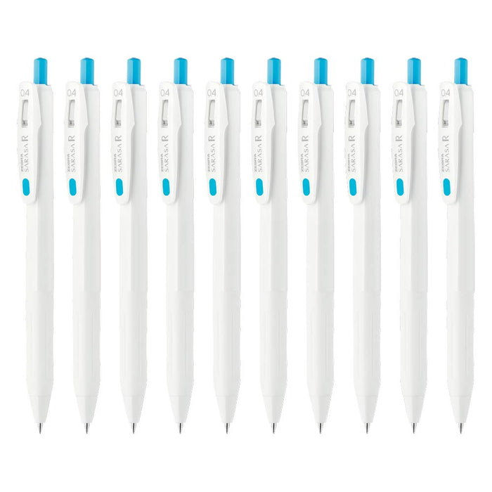 Zebra Sarasa R Sky Blue Gel Ballpoint Pen 0.4mm Pack of 10