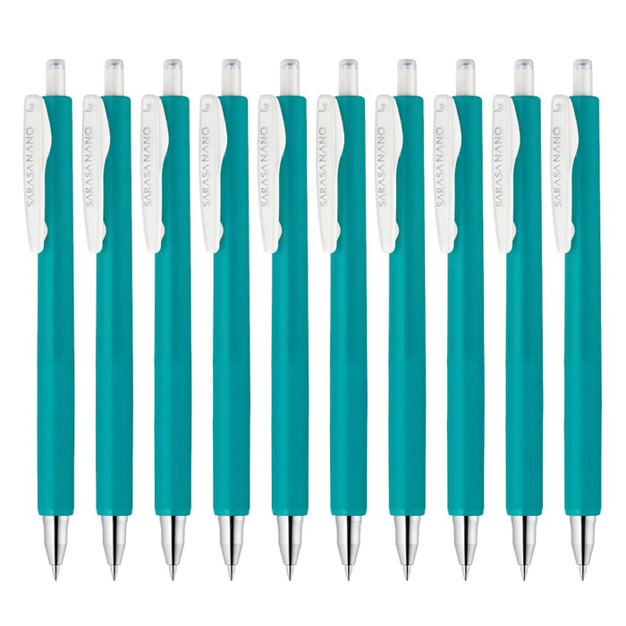 Zebra Sarasanano Gel Ballpoint Pen 0.3mm Blue Green Pack of 10