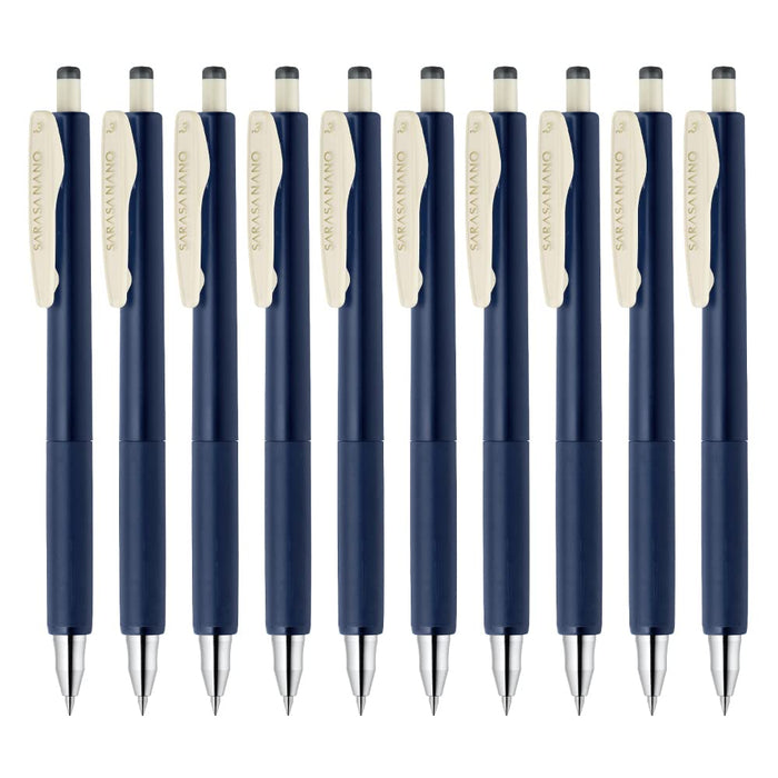 Zebra Gel Ballpoint Pens - Sarasanano Dark Blue 0.3mm Pack of 10