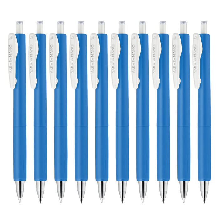 Zebra Gel Ballpoint Pen Sarasanano 0.3mm Pale Blue Pack of 10