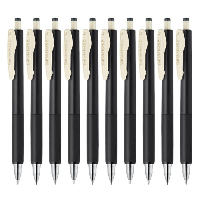 Zebra Sarasanano 0.3mm Gel Ballpoint Pen Sepia Black Ink Pack of 10