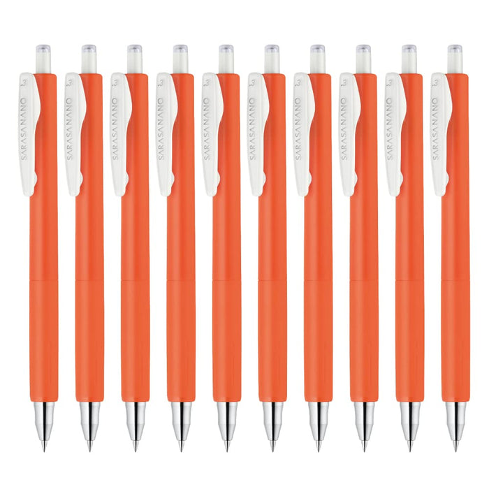 Zebra Sarasanano Gel Ballpoint Pen 0.3mm Vermillion Pack of 10