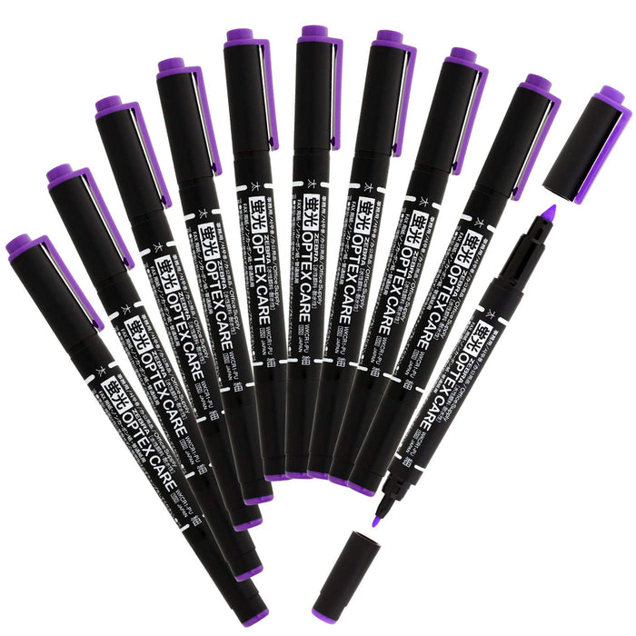 Zebra Optex Care Purple Highlighter Pack - 10 Pieces B-Wkcr1-Pu