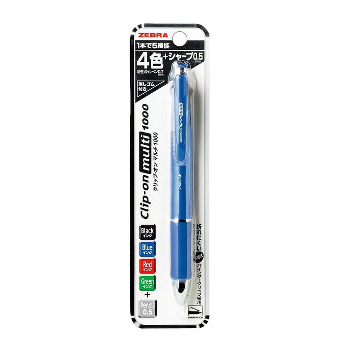 Zebra Multi-Function 4-Color Pen with Sharp Clip-On - Blue P-B4Sa2-Bl