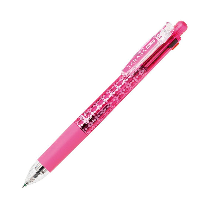 Zebra Multi-Function 4-Color Pen plus Sharp Sarasa Pink 0.4 - P-J4Sas11-P