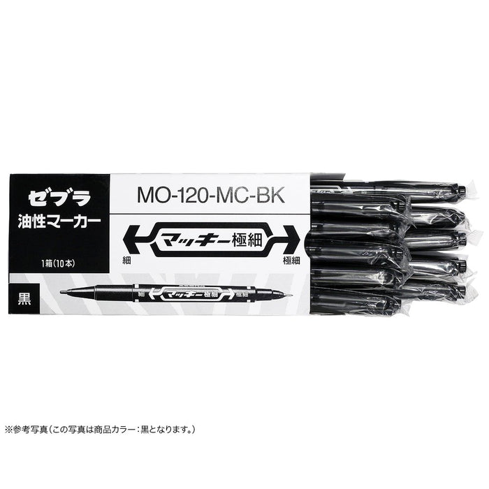 Zebra Mackie Extra Fine Blue Oil Pen Pack of 10 - B-MO-120-MC-BL