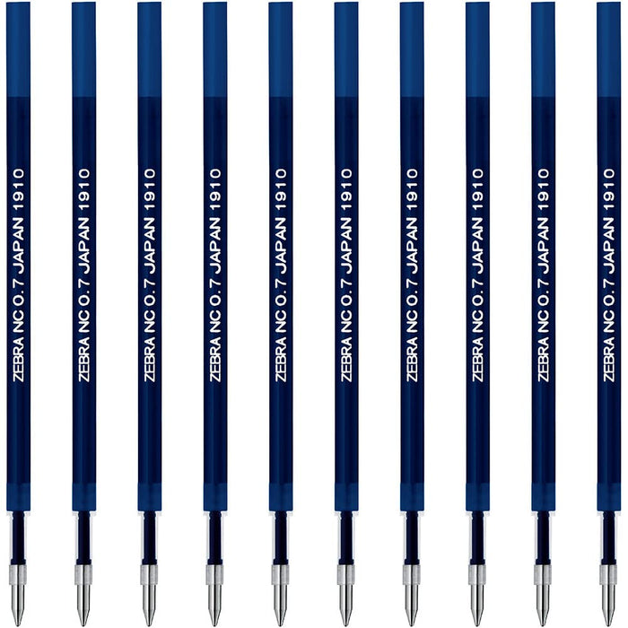 Zebra Oil-Based Refill for Ballpoint Pen - 0.7 Lead Pack of 10 Blue (B-Rnc7-Bl)