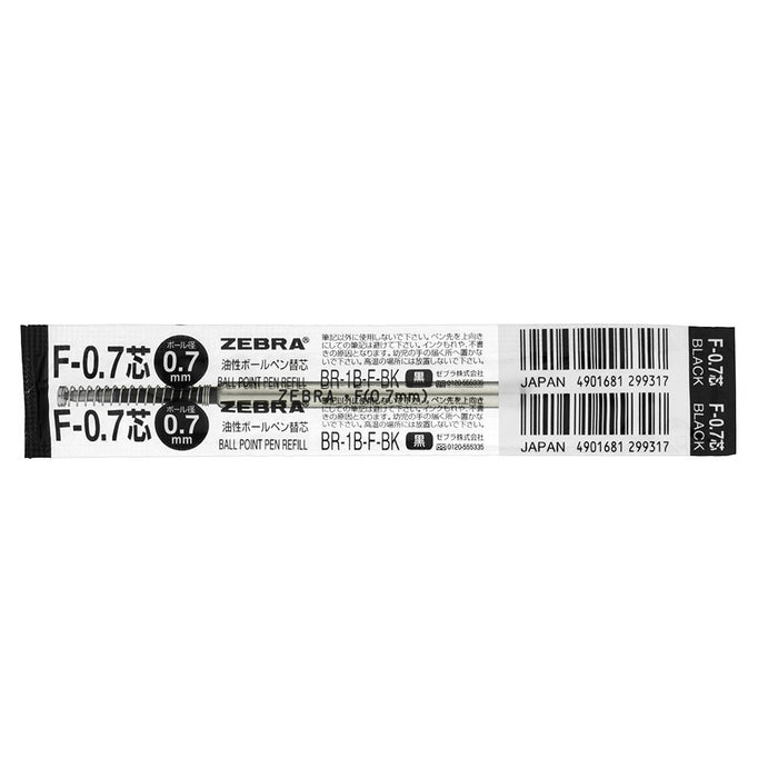 Zebra Oil-Based Black Ballpoint Pen Refill F-0.7 Lead B-Br-1B-F-Bk Pack of 10