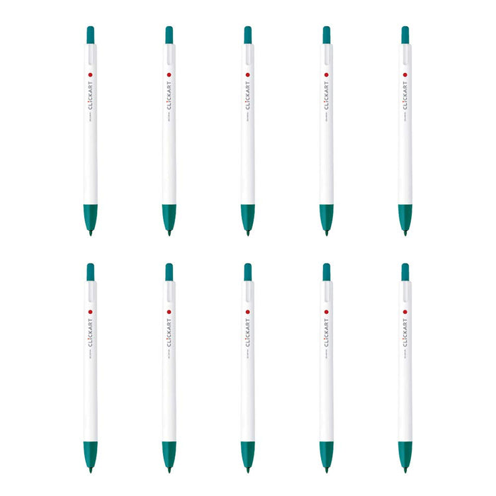 Zebra Clickart Green Black Water-Based Pens Pack of 10